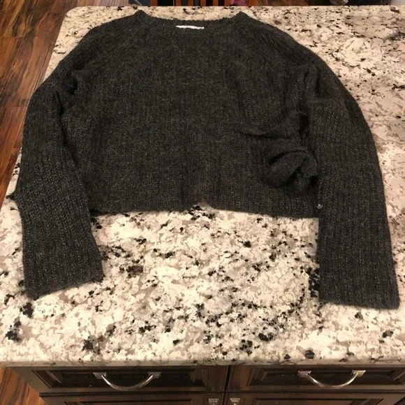 ASTR The Label Lexie Side Tie Sweater Wool Blend Graphite Gray S - Picture 2 of 8